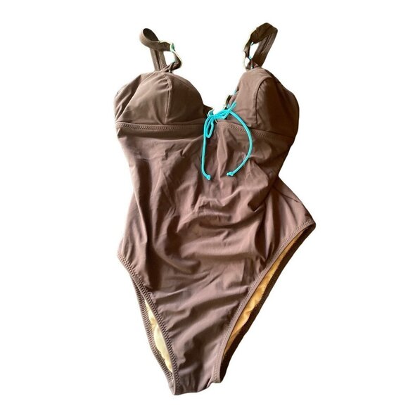 Profile by Gottex Brown Fully Lined One Piece Swimsuit Size 10 - Picture 1 of 6